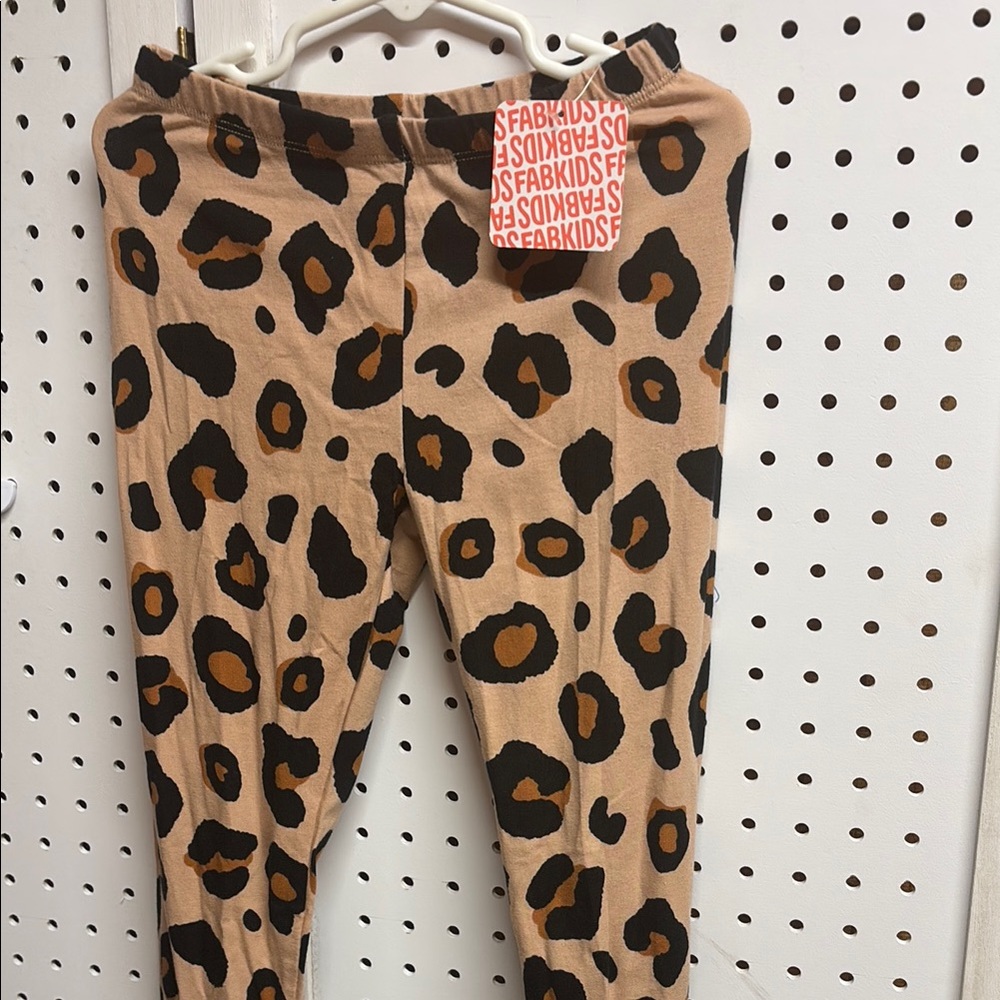 98. FabKids Leopard Print Leggings for Kids - Tan and Black